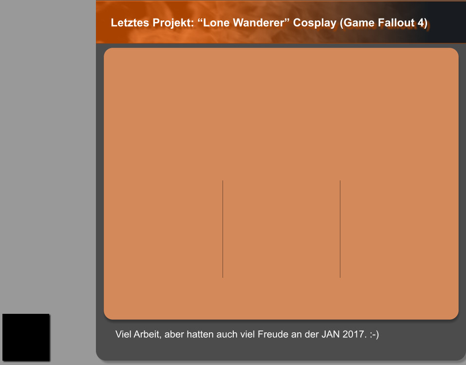 Letztes Projekt: Lone Wanderer Cosplay (Game Fallout 4)